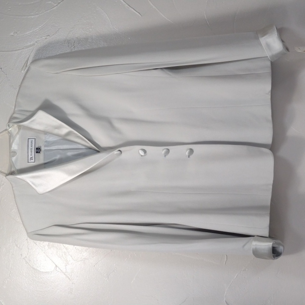 Travis Ayers Blue Silver Silk Blazer Women's 14